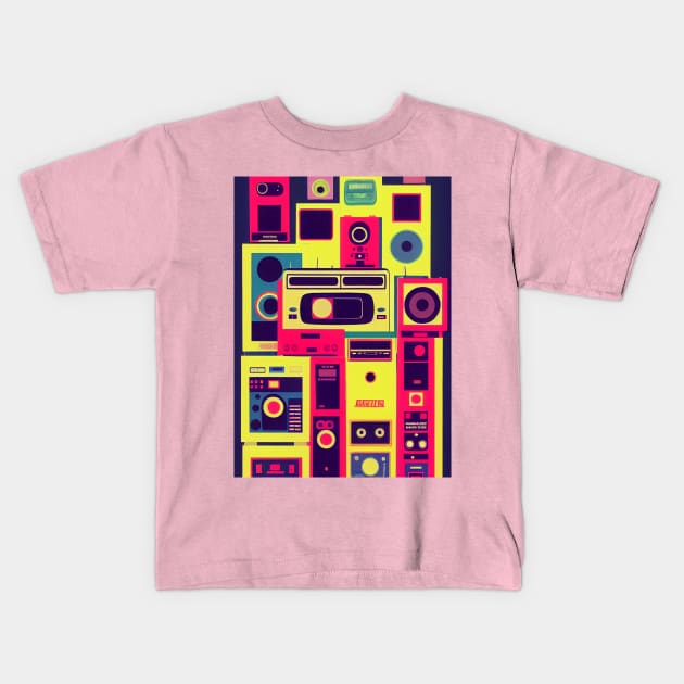 80's retro casette Design Kids T-Shirt by Nysa Design